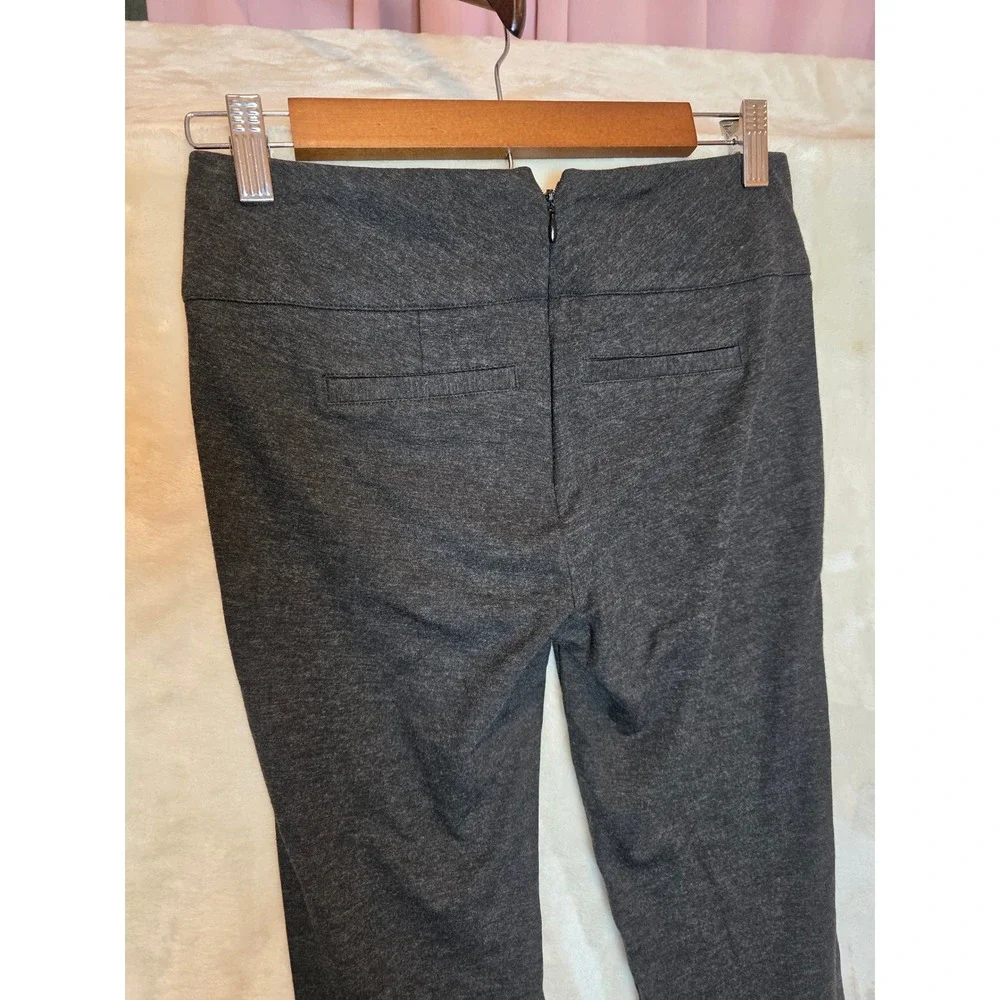 Cabi Women Charcoal Gray Stretch‎ Knit Flare Leg Trousers Pants Size 0